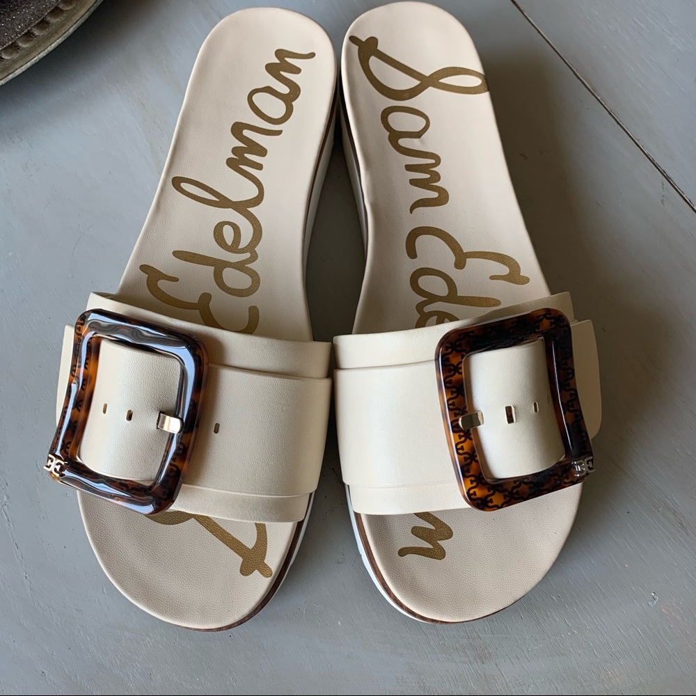 Sam Edelman cream leather sandal w/buckle size 10